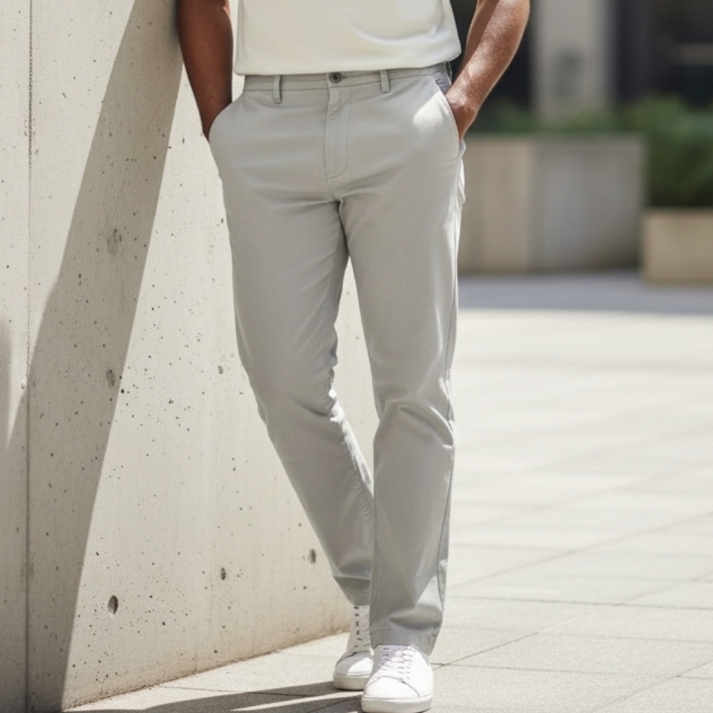 Thom Aaron Mens Pants 38X30 Cotton Chinos Beige Lightweight Straight Leg Cotton